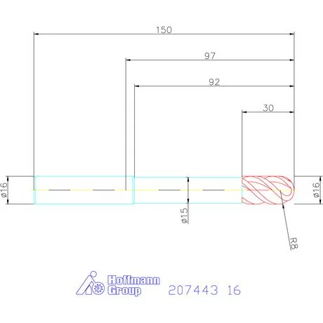 Garant VHM teljes rádiuszmaró 16 mm