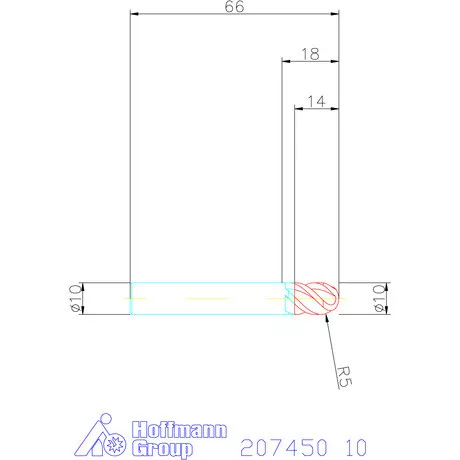 Garant VHM teljes rádiuszmaró MTC 10 mm