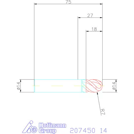 Garant VHM teljes rádiuszmaró MTC 14 mm
