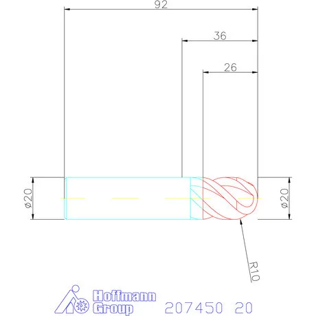 Garant VHM teljes rádiuszmaró MTC 20 mm