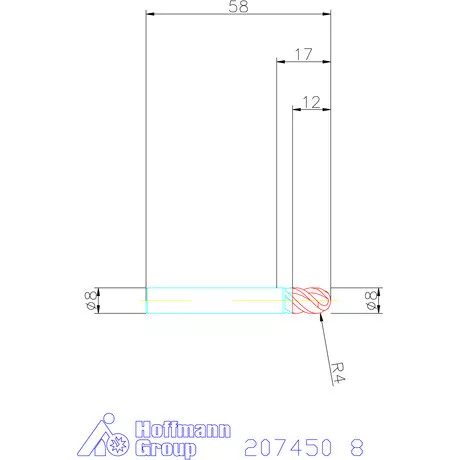 Garant VHM teljes rádiuszmaró MTC 8 mm