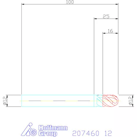 Garant VHM teljes rádiuszmaró MTC 12 mm