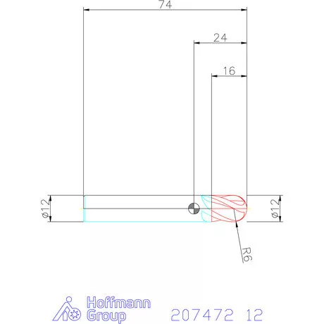 Garant Garant Diabolo VHM teljes rádiuszmaró HPC 12 mm