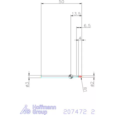 Garant Garant Diabolo VHM teljes rádiuszmaró HPC 2 mm