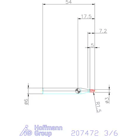 Garant Garant Diabolo VHM teljes rádiuszmaró HPC 3/6 mm