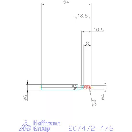 Garant Garant Diabolo VHM teljes rádiuszmaró HPC 4/6 mm