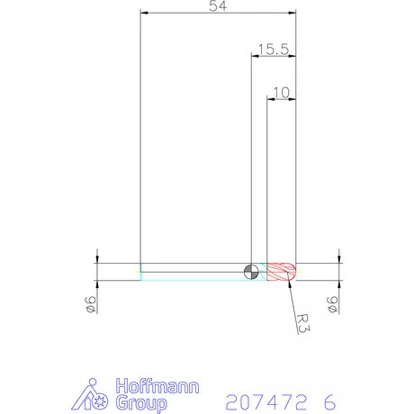 Garant Garant Diabolo VHM teljes rádiuszmaró HPC 6 mm
