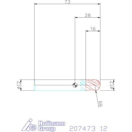 Garant Garant Master INOX VHM teljes rádiuszmaró HPC 12 mm