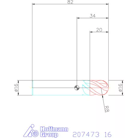 Garant Garant Master INOX VHM teljes rádiuszmaró HPC 16 mm