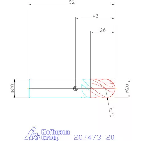 Garant Garant Master INOX VHM teljes rádiuszmaró HPC 20 mm