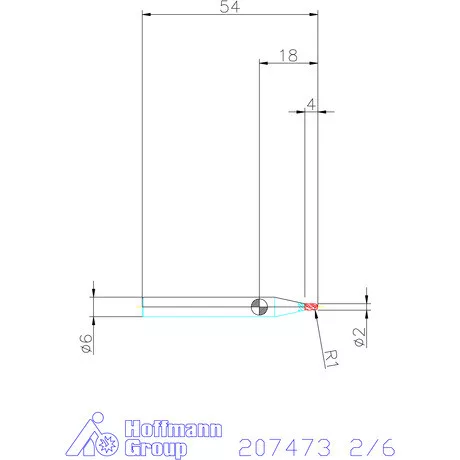 Garant Garant Master INOX VHM teljes rádiuszmaró HPC 2/6 mm