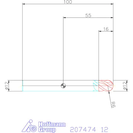 Garant Garant Master INOX VHM teljes rádiuszmaró HPC 12 mm