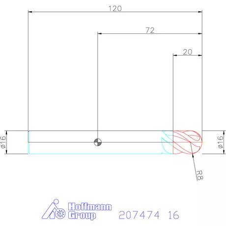 Garant Garant Master INOX VHM teljes rádiuszmaró HPC 16 mm
