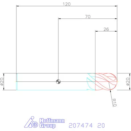 Garant Garant Master INOX VHM teljes rádiuszmaró HPC 20 mm