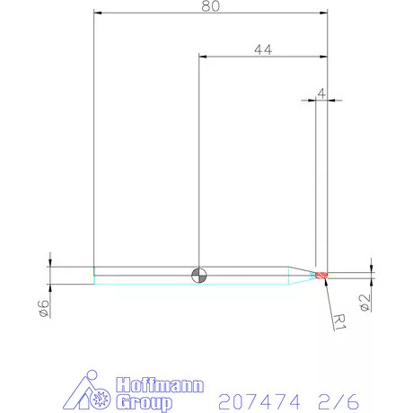 Garant Garant Master INOX VHM teljes rádiuszmaró HPC 2/6 mm
