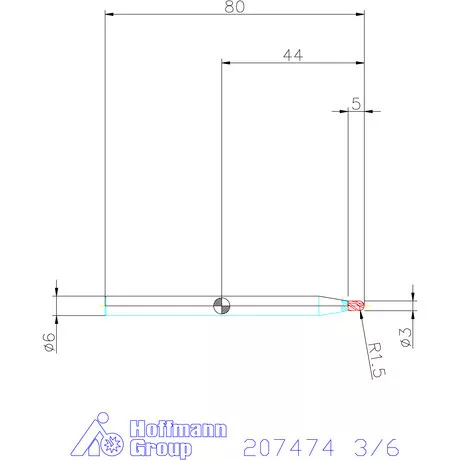 Garant Garant Master INOX VHM teljes rádiuszmaró HPC 3/6 mm