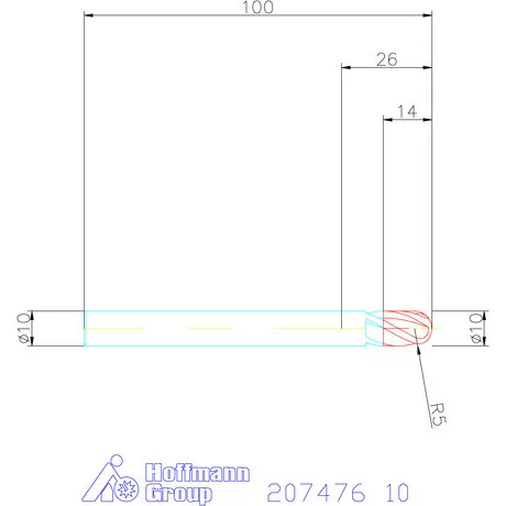 Garant Garant Diabolo VHM teljes rádiuszmaró HPC 10 mm