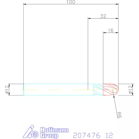Garant Garant Diabolo VHM teljes rádiuszmaró HPC 12 mm