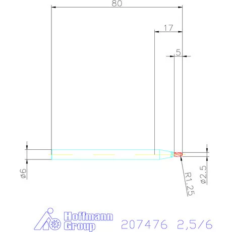 Garant Garant Diabolo VHM teljes rádiuszmaró HPC 2,5/6 mm