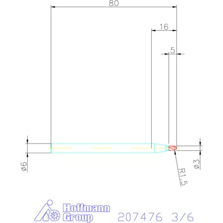 Garant Garant Diabolo VHM teljes rádiuszmaró HPC 3/6 mm