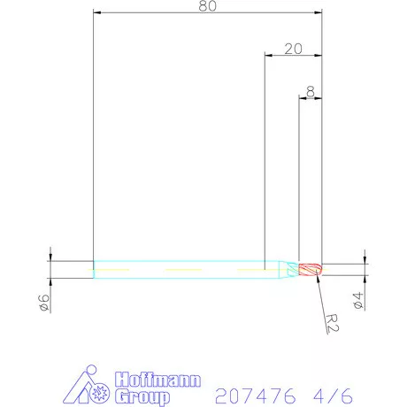 Garant Garant Diabolo VHM teljes rádiuszmaró HPC 4/6 mm