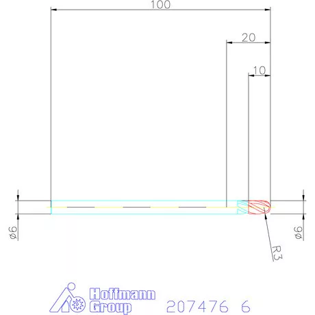 Garant Garant Diabolo VHM teljes rádiuszmaró HPC 6 mm