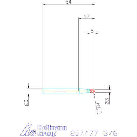 Garant VHM teljes rádiuszmaró HPC 3/6 mm