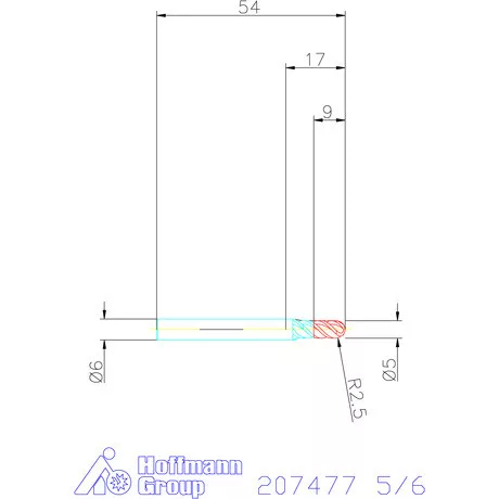Garant VHM teljes rádiuszmaró HPC 5/6 mm