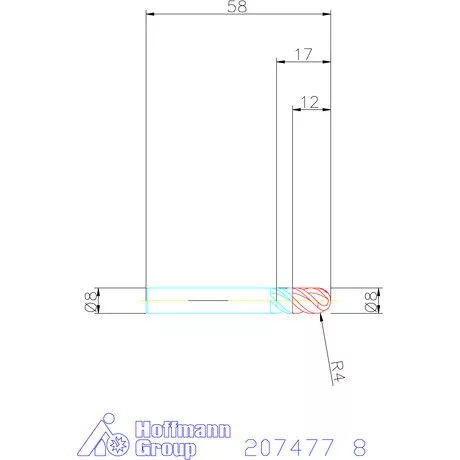 Garant VHM teljes rádiuszmaró HPC 8 mm
