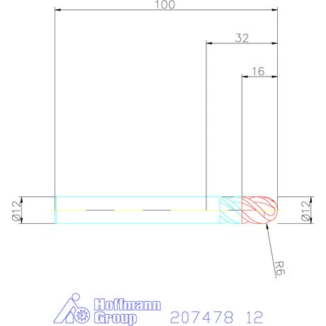 Garant VHM teljes rádiuszmaró HPC 12 mm
