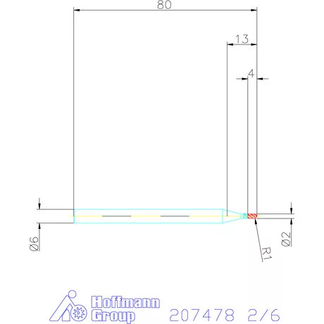 Garant VHM teljes rádiuszmaró HPC 2/6 mm