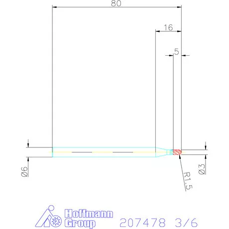 Garant VHM teljes rádiuszmaró HPC 3/6 mm