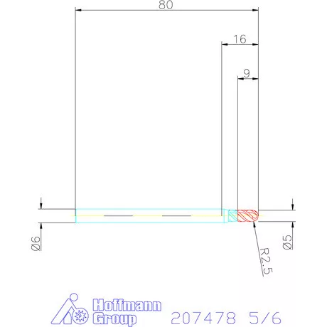 Garant VHM teljes rádiuszmaró HPC 5/6 mm