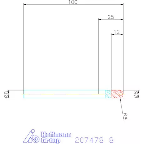 Garant VHM teljes rádiuszmaró HPC 8 mm
