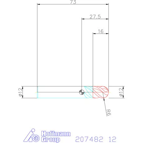 Garant Garant Master Titan VHM teljes rádiuszmaró HPC 12 mm