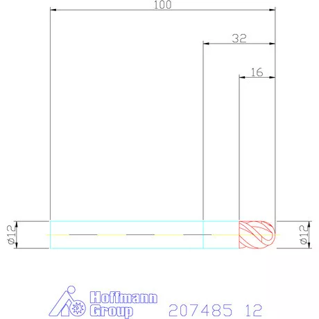 Garant VHM teljes rádiuszmaró HPC 12 mm