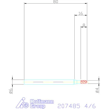 Garant VHM teljes rádiuszmaró HPC 4/6 mm