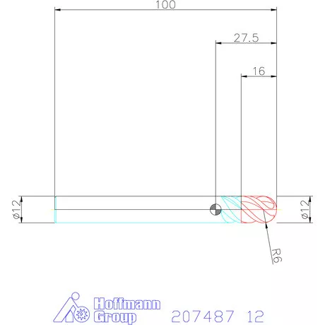 Garant Garant Master Titan VHM teljes rádiuszmaró HPC 12 mm