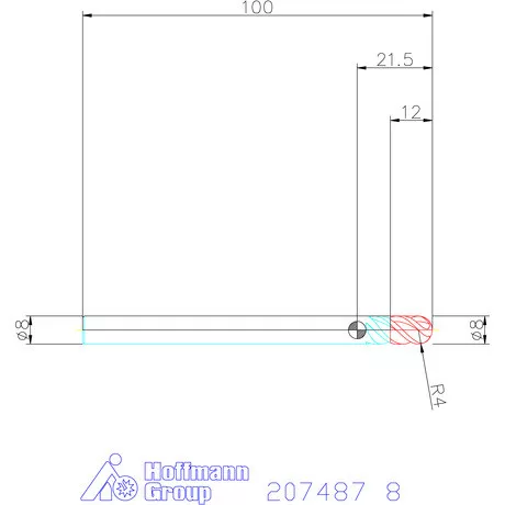 Garant Garant Master Titan VHM teljes rádiuszmaró HPC 8 mm