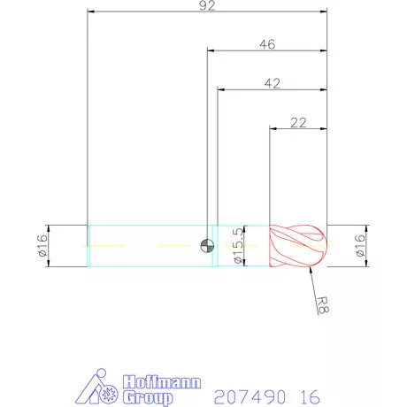 Garant Garant Master Steel VHMteljes rádiuszmaró HPC 16 mm