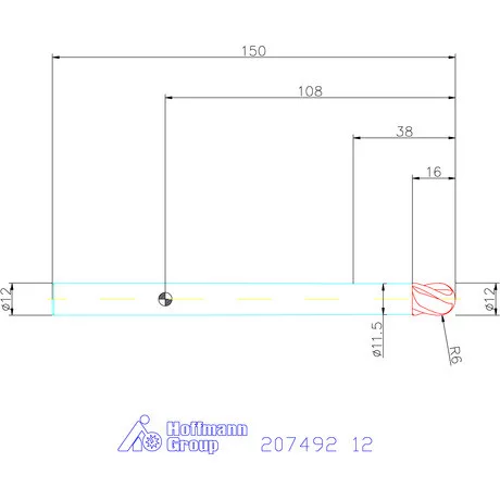 Garant Garant Master Steel VHMteljes rádiuszmaró HPC 12 mm
