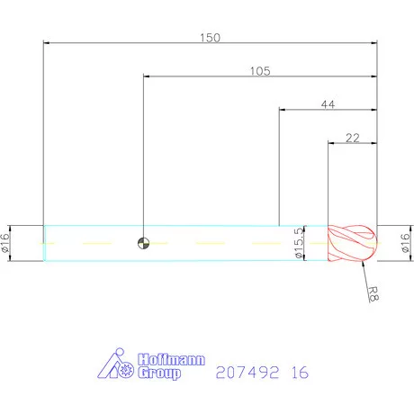 Garant Garant Master Steel VHMteljes rádiuszmaró HPC 16 mm