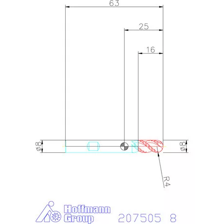 Garant VHM teljes rádiusz nagyolómaró 8 mm