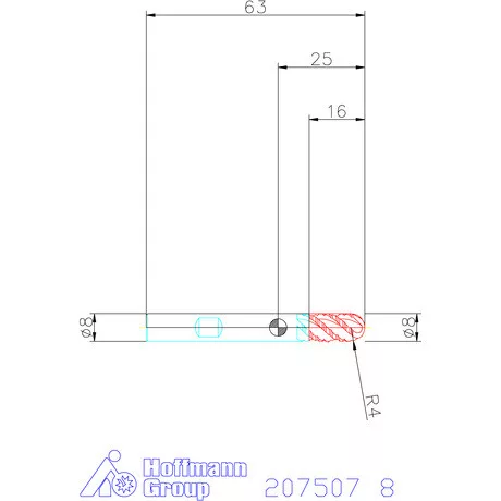Garant VHM teljes rádiusz nagyolómaró 8 mm