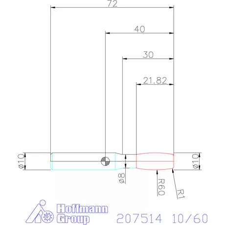 Garant VHM parabolikus maró, egyenes alak PPC 10/60 mm