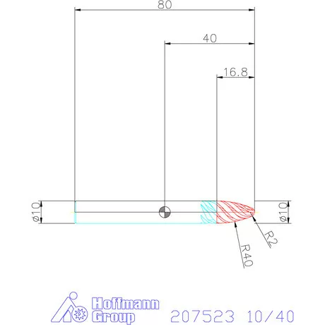 Garant VHM parabolikus maró, tangenciális alak PPC 10/40 mm
