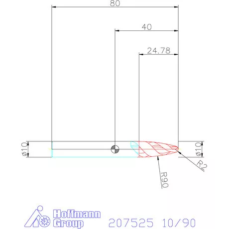 Garant VHM parabolikus maró, tangenciális alak PPC 10/90 mm