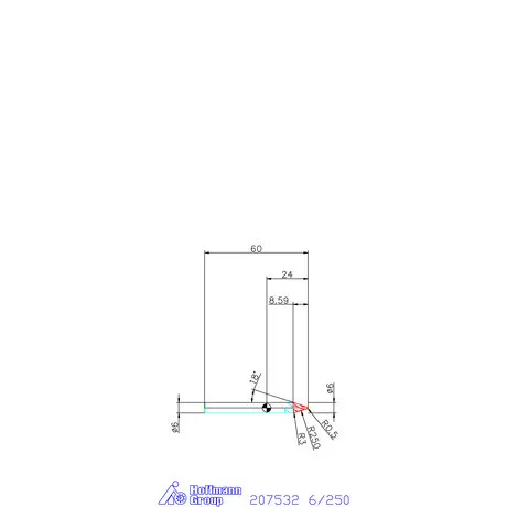Garant VHM parabolikus maró, kúpos alak α/2 = 18° PPC 6/250 mm