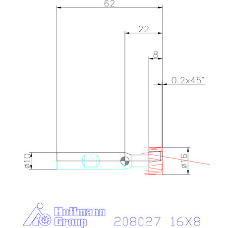 Garant VHM T-horonymaró forgácstörő éllel 16X8 mm