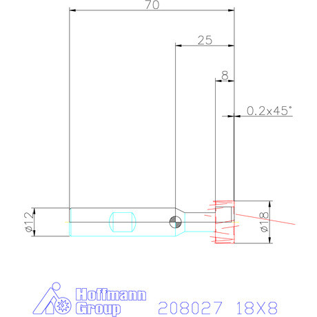 Garant VHM T-horonymaró forgácstörő éllel 18X8 mm